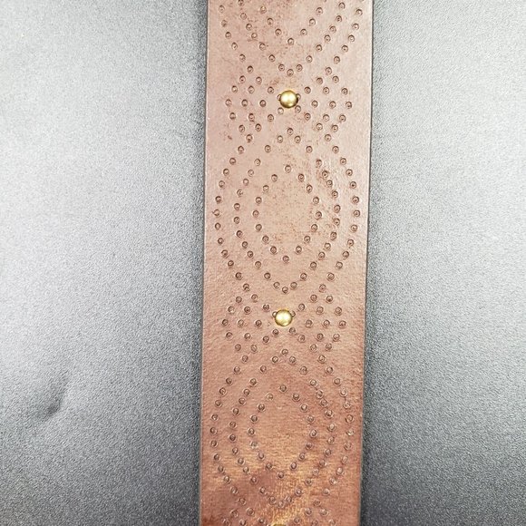 Universal Thread Womens Belt Brown Leather Studded - Picture 3 of 6